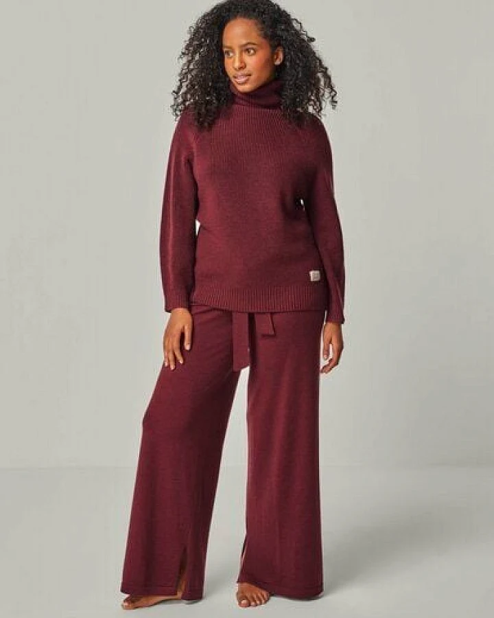 YOU LOOK PERFECT Merino Loungewear Set „Strickpullover Eve & Strickhose Bailey"