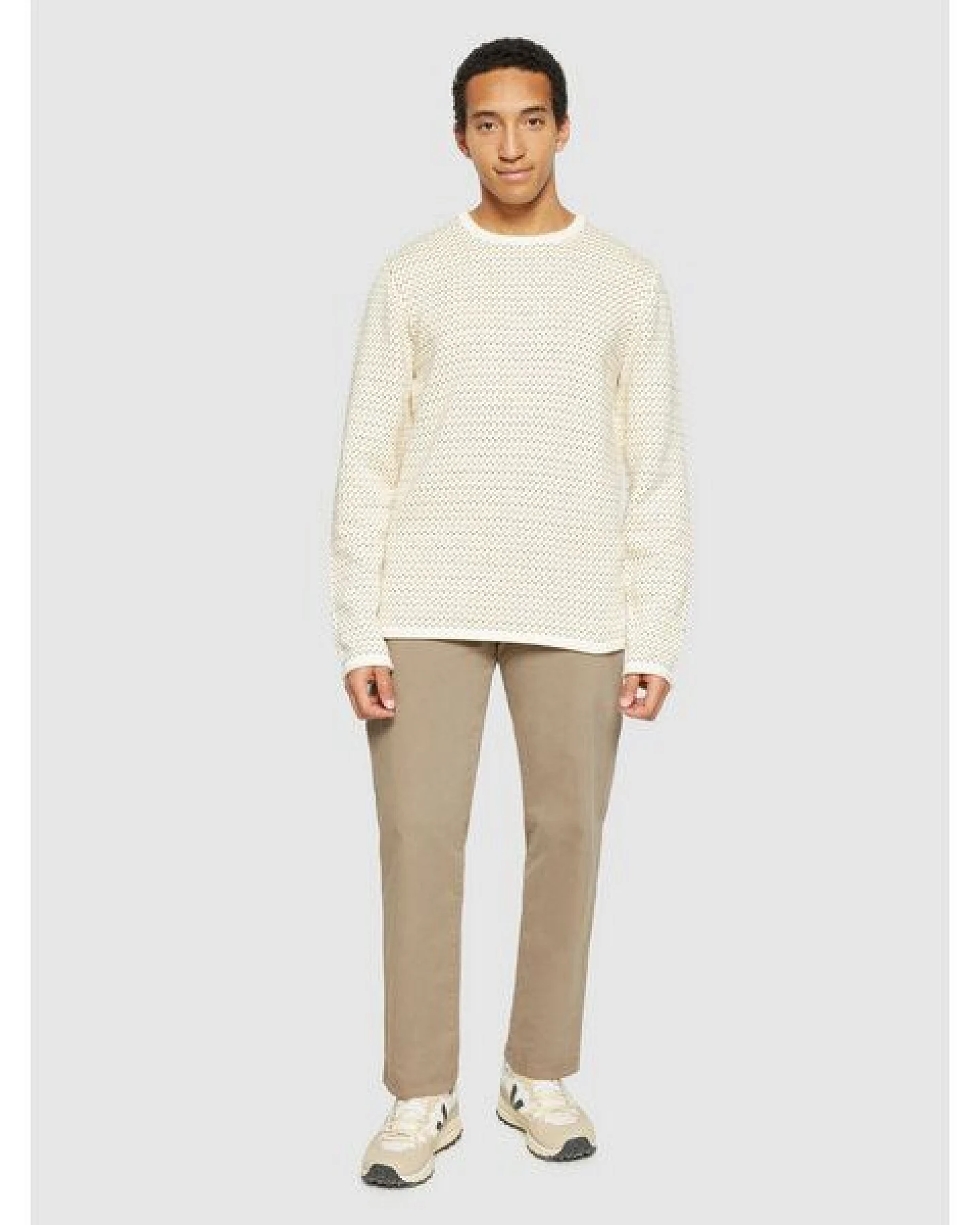KnowledgeCotton Apparel Strickpullover Jacquard crew neck knit - Regenerative Organic Certified aus Bio-Baumwolle – Ansicht 3