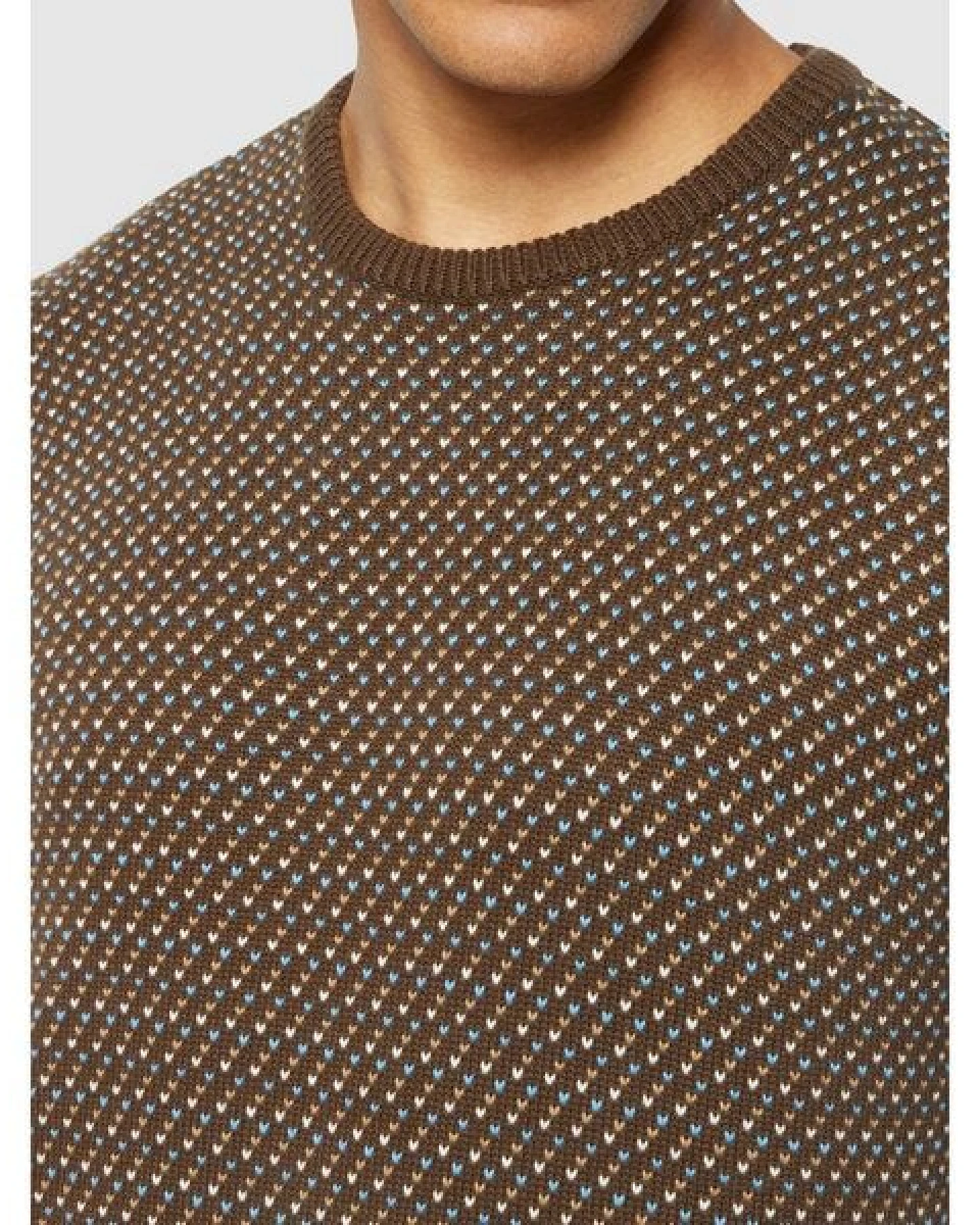 KnowledgeCotton Apparel Strickpullover Jacquard crew neck knit - Regenerative Organic Certified aus Bio-Baumwolle – Ansicht 4