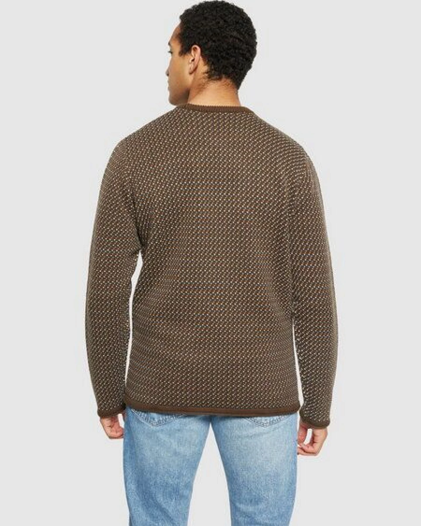 KnowledgeCotton Apparel Strickpullover Jacquard crew neck knit - Regenerative Organic Certified aus Bio-Baumwolle – Ansicht 3