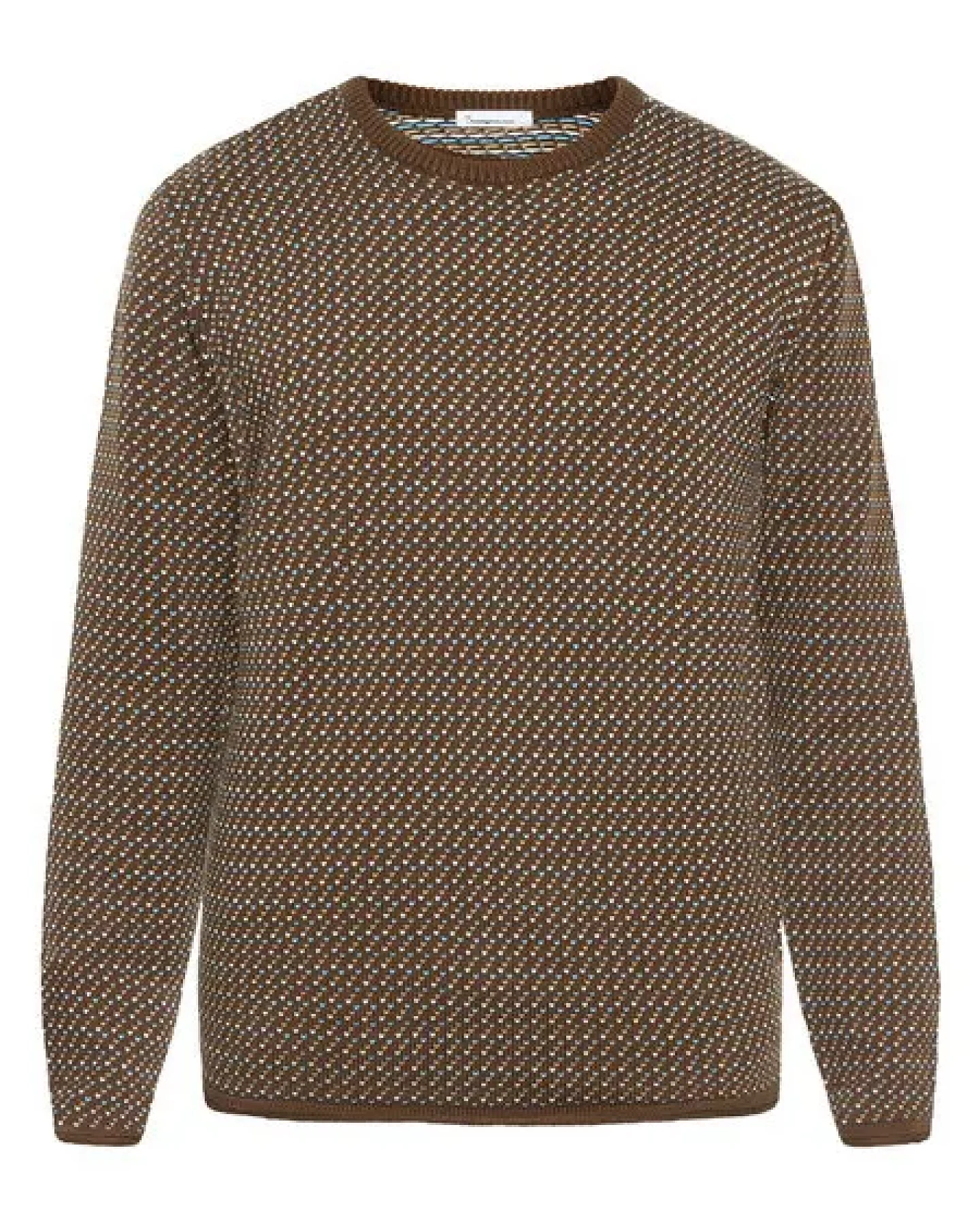 KnowledgeCotton Apparel Strickpullover Jacquard crew neck knit - Regenerative Organic Certified aus Bio-Baumwolle – Ansicht 4
