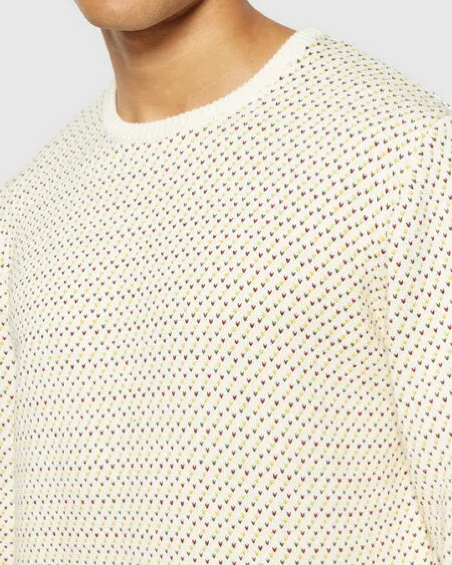 KnowledgeCotton Apparel Strickpullover Jacquard crew neck knit - Regenerative Organic Certified aus Bio-Baumwolle – Ansicht 4