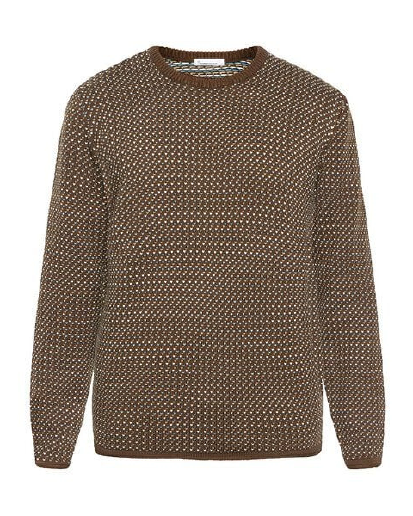 KnowledgeCotton Apparel Strickpullover Jacquard crew neck knit - Regenerative Organic Certified aus Bio-Baumwolle – Ansicht 2