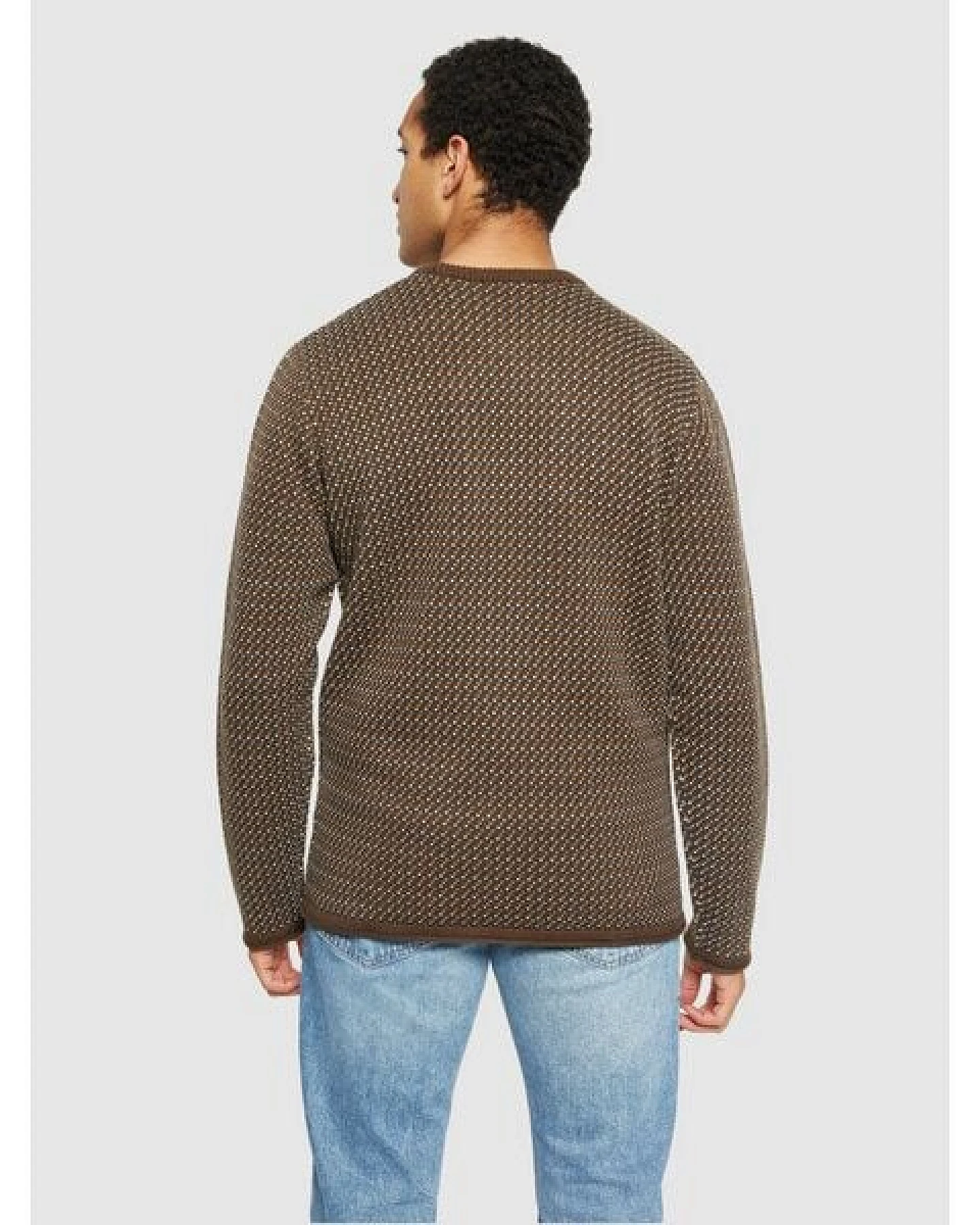 KnowledgeCotton Apparel Strickpullover Jacquard crew neck knit - Regenerative Organic Certified aus Bio-Baumwolle – Ansicht 3