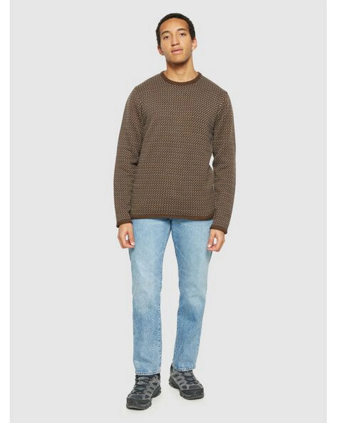 KnowledgeCotton Apparel Strickpullover Jacquard crew neck knit - Regenerative Organic Certified aus Bio-Baumwolle – Ansicht 4
