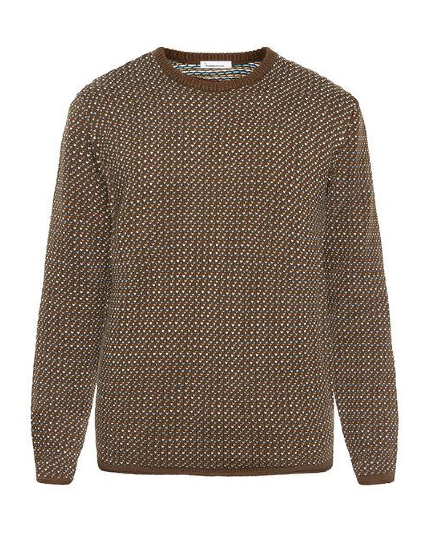 KnowledgeCotton Apparel Strickpullover Jacquard crew neck knit - Regenerative Organic Certified aus Bio-Baumwolle – Ansicht 2