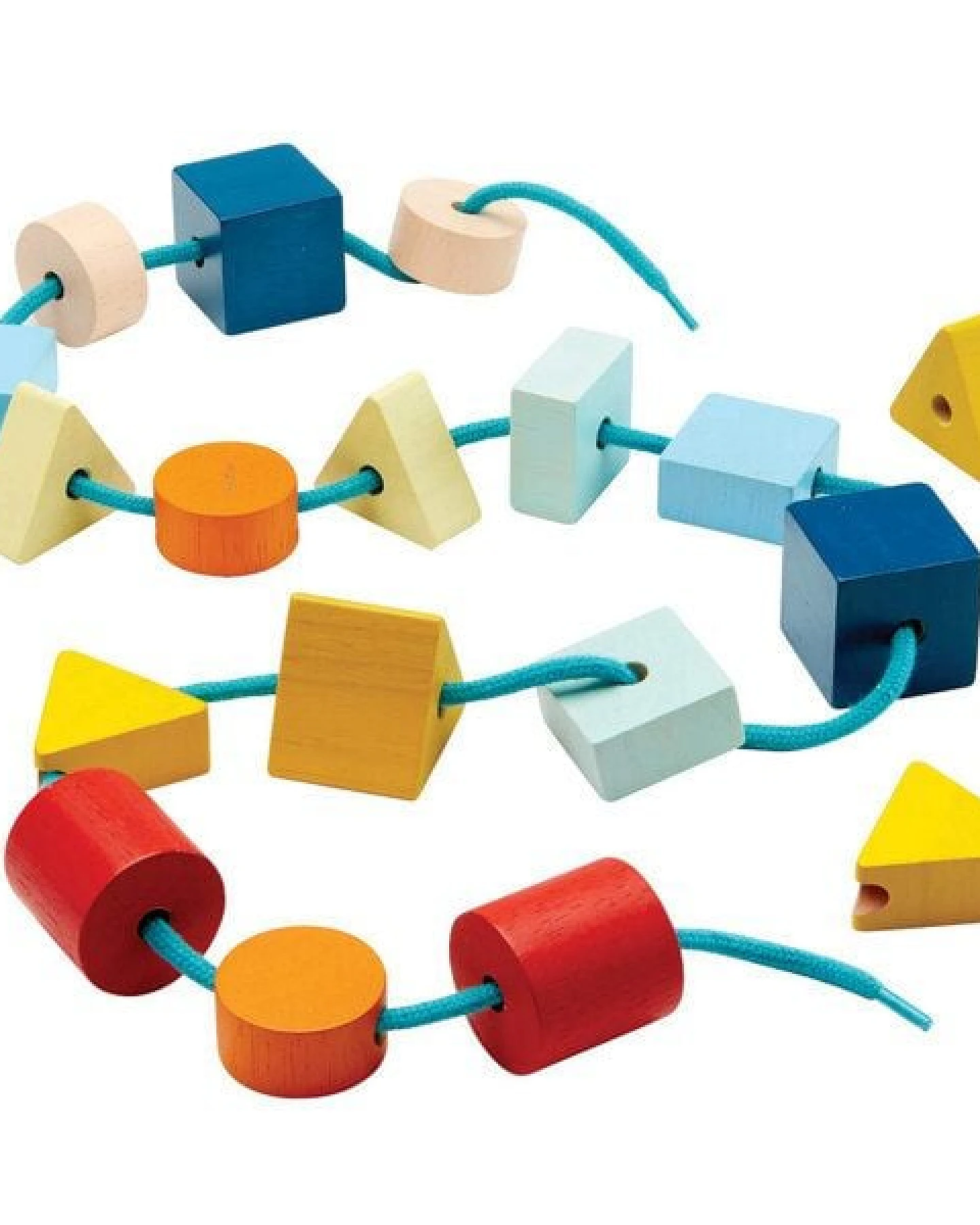 Plantoys Fädelspiel aus Holz "geometrische Formen" – Ansicht 2