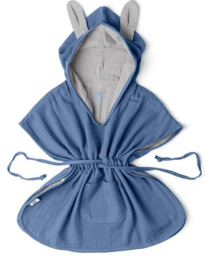Mababu Musselin Badeponcho aus 100% Bio-Baumwolle, OEKO-TEX® STANDARD 100 & GOTS zertifiziert, für Kinder (1-3 Jahre, 4-7 Jahre)