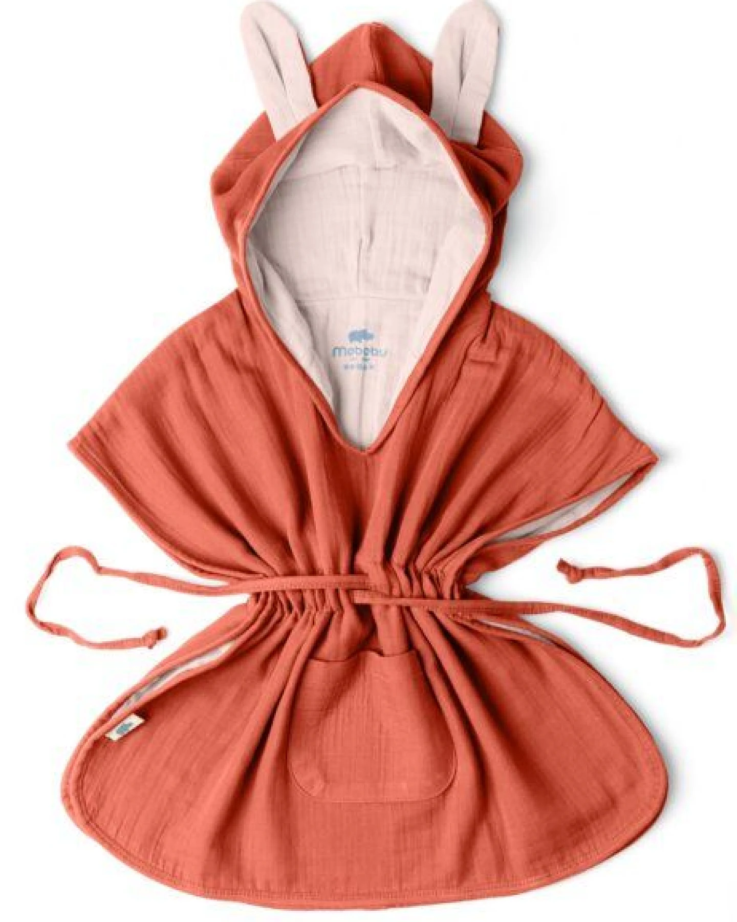 Mababu Musselin Badeponcho aus 100% Bio-Baumwolle, OEKO-TEX® STANDARD 100 & GOTS zertifiziert, für Kinder (1-3 Jahre, 4-7 Jahre) – Ansicht 2