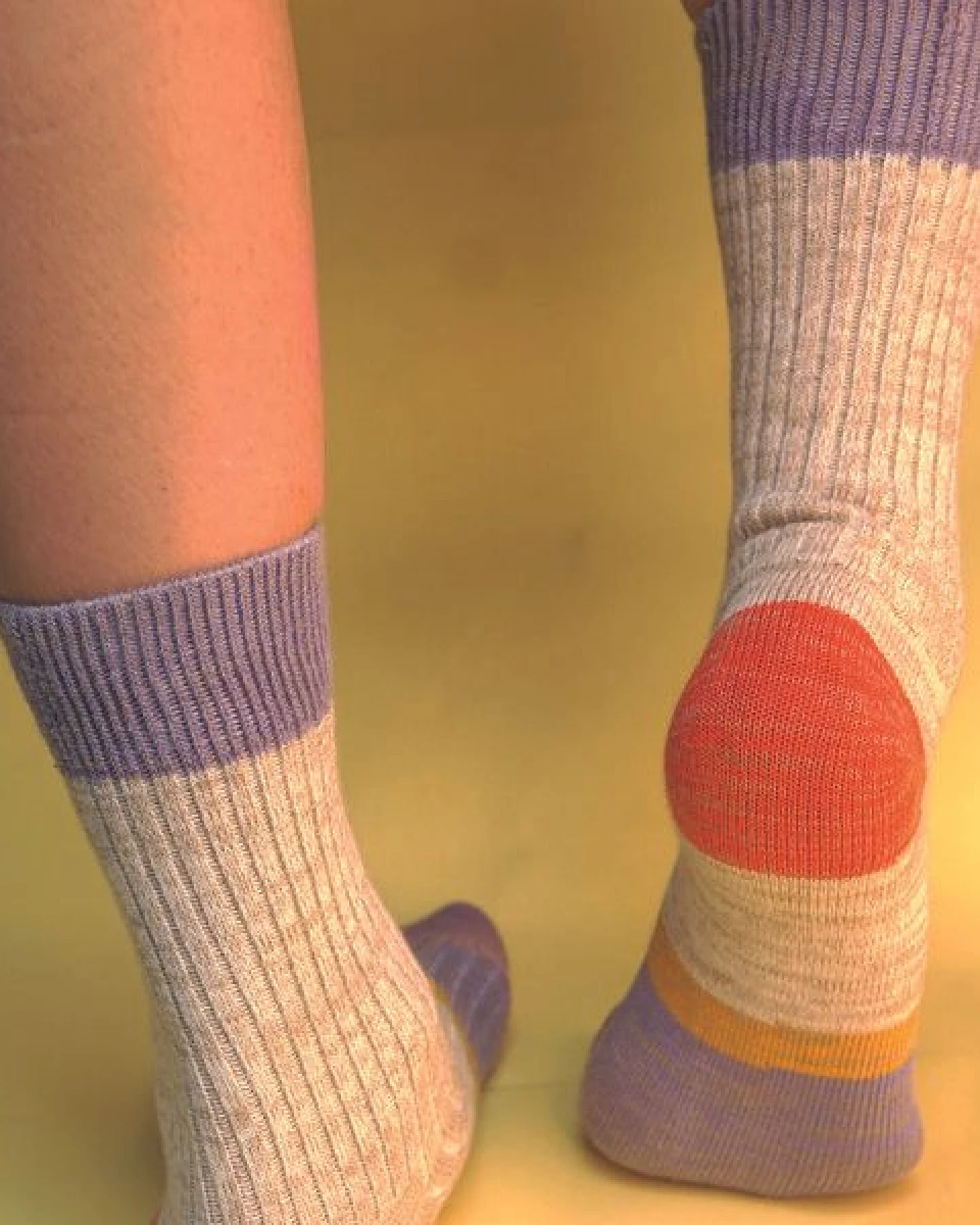 Fräulein Prusselise Wollfgang Socke beige bunt colourblock – Ansicht 2