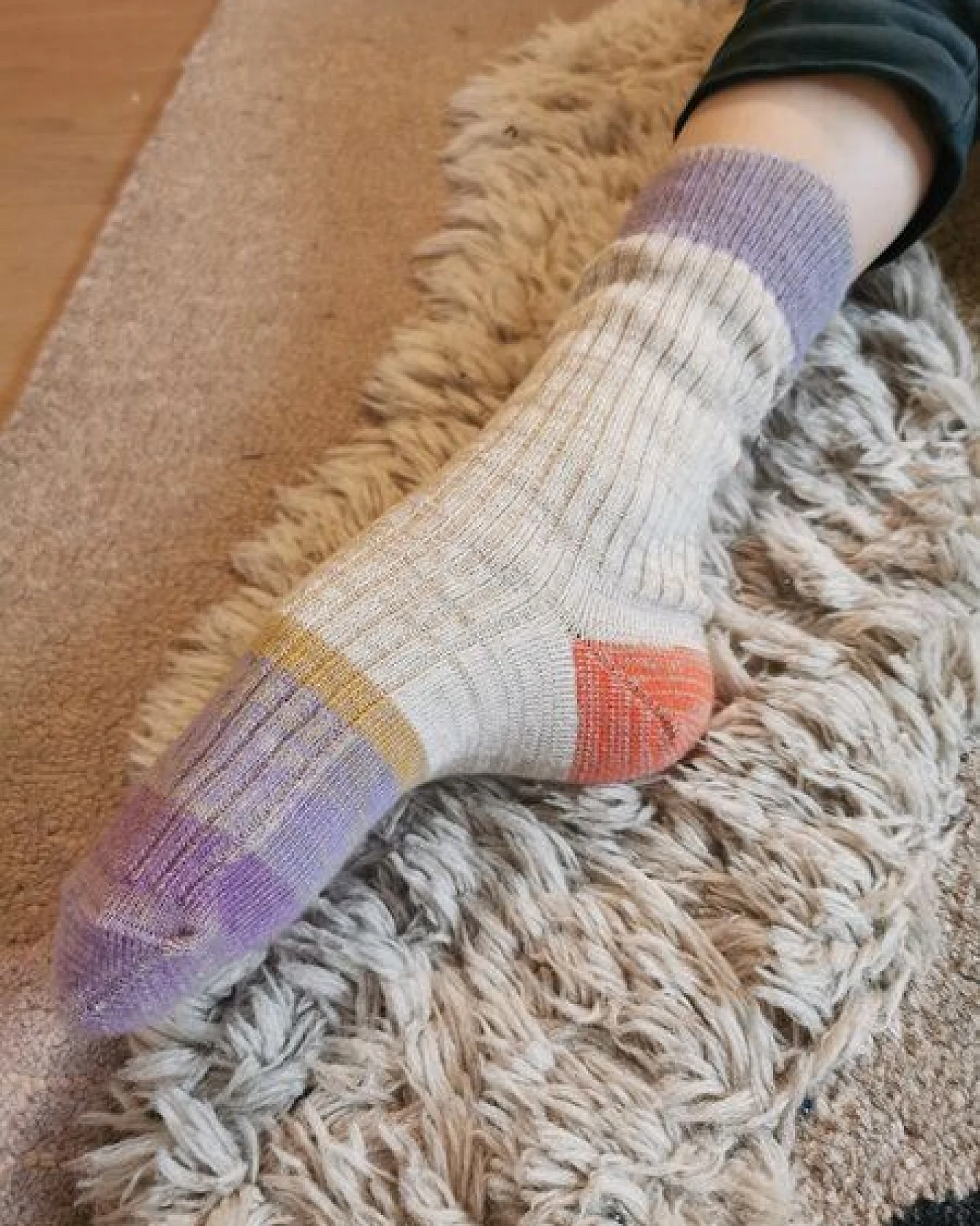 Fräulein Prusselise Wollfgang Socke beige bunt colourblock – Ansicht 4