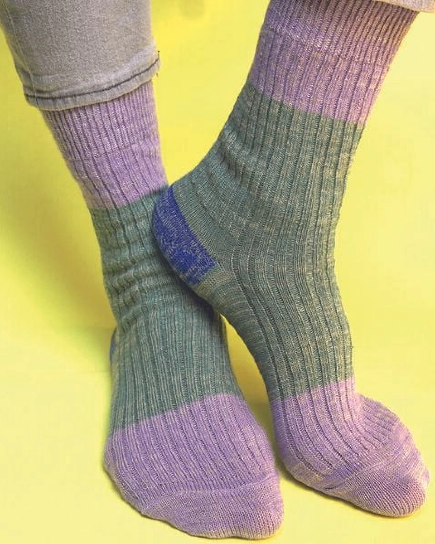 Fräulein Prusselise Wollfgang Socke grün bunt colourblock – Ansicht 2