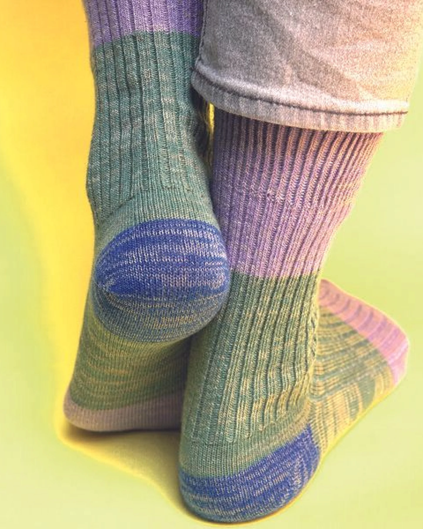 Fräulein Prusselise Wollfgang Socke grün bunt colourblock – Ansicht 3