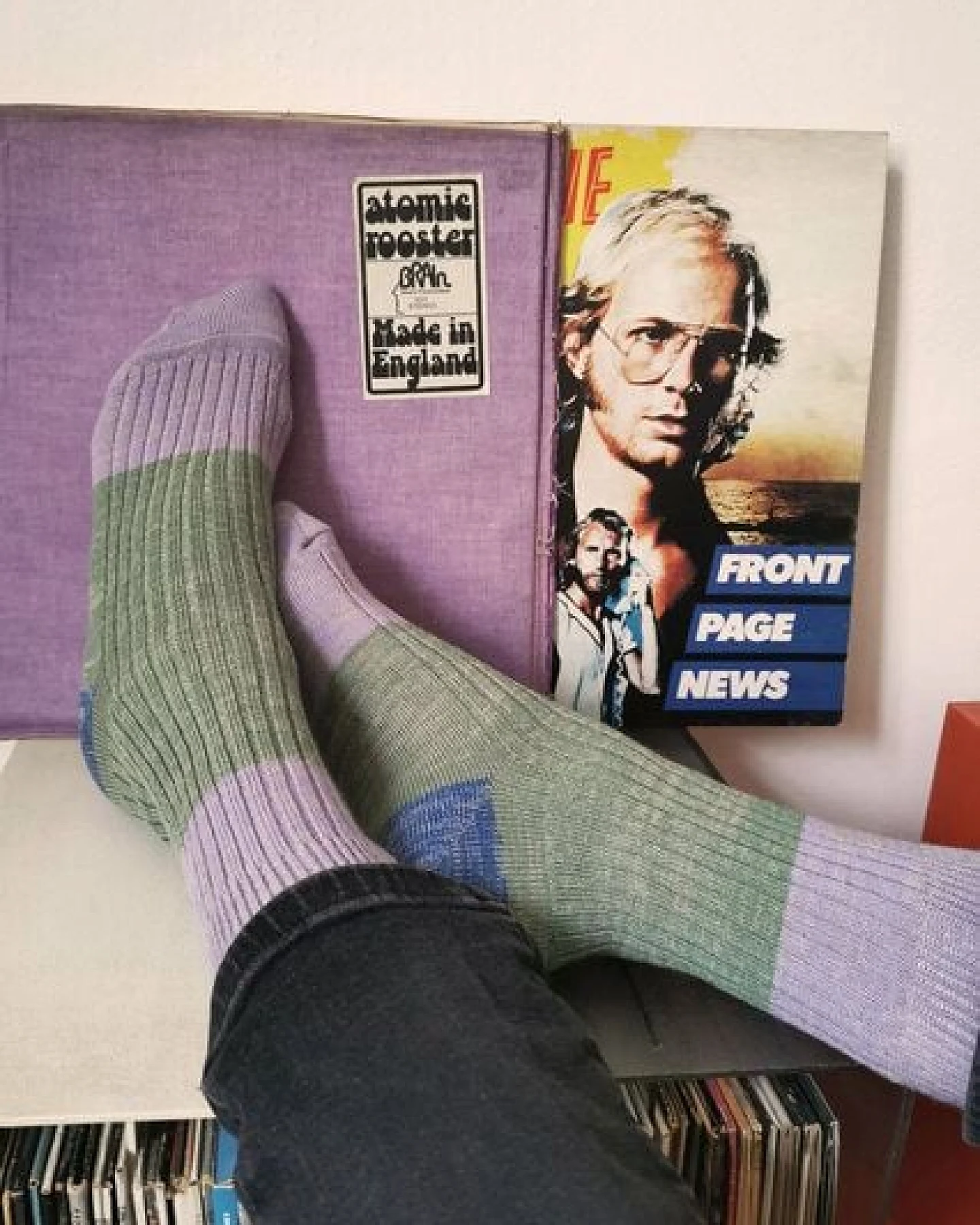 Fräulein Prusselise Wollfgang Socke grün bunt colourblock – Ansicht 4