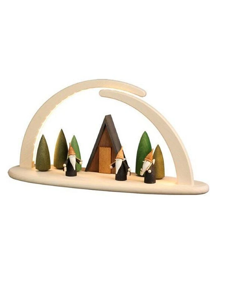 Seiffener Volkskunst eG Moderner Schibbogen Bergwichtel Lichterbogen mit LED Beleuchtung