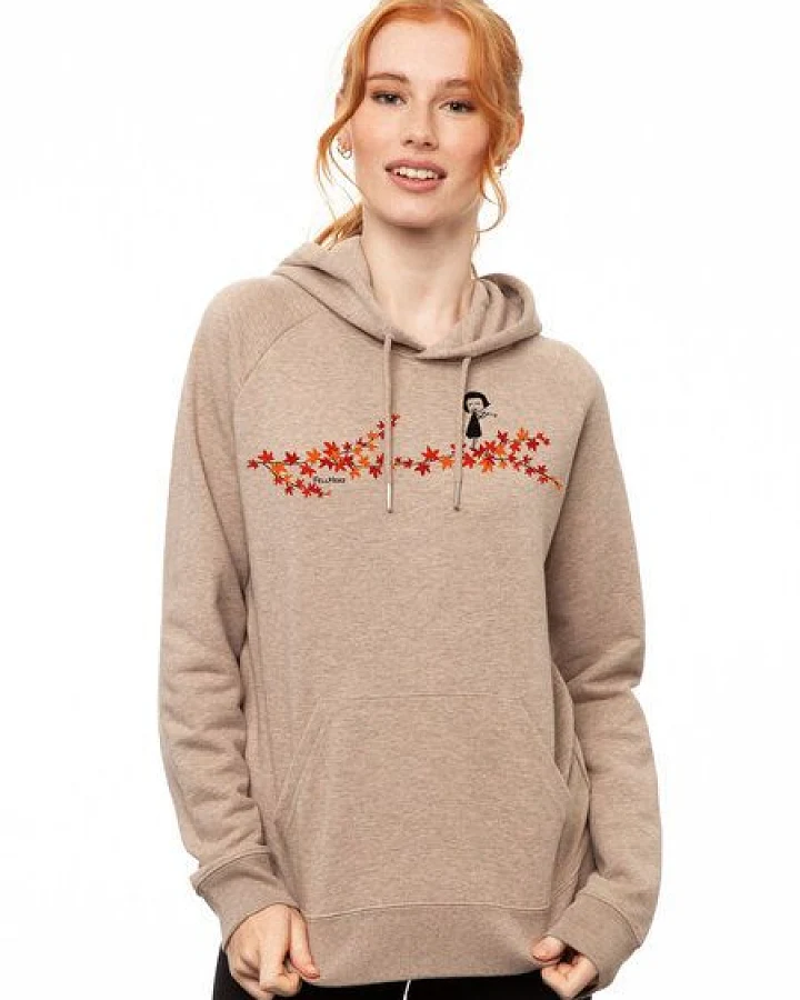 FellHerz Damen Hoodie Ahorn-Mädchen heather sand, Bio Fair und Vegan