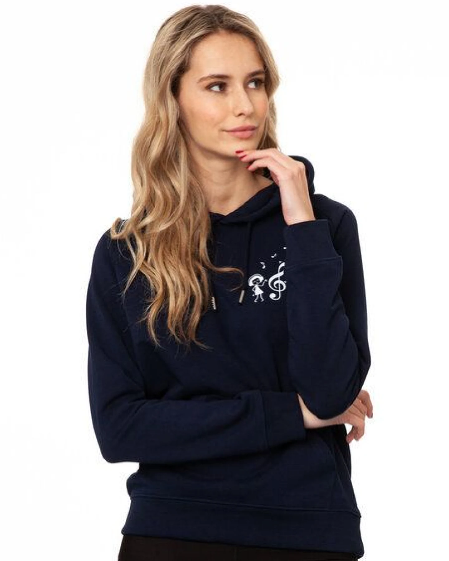 FellHerz Damen Hoodie Music Lover navy, Bio Fair und Vegan – Ansicht 4