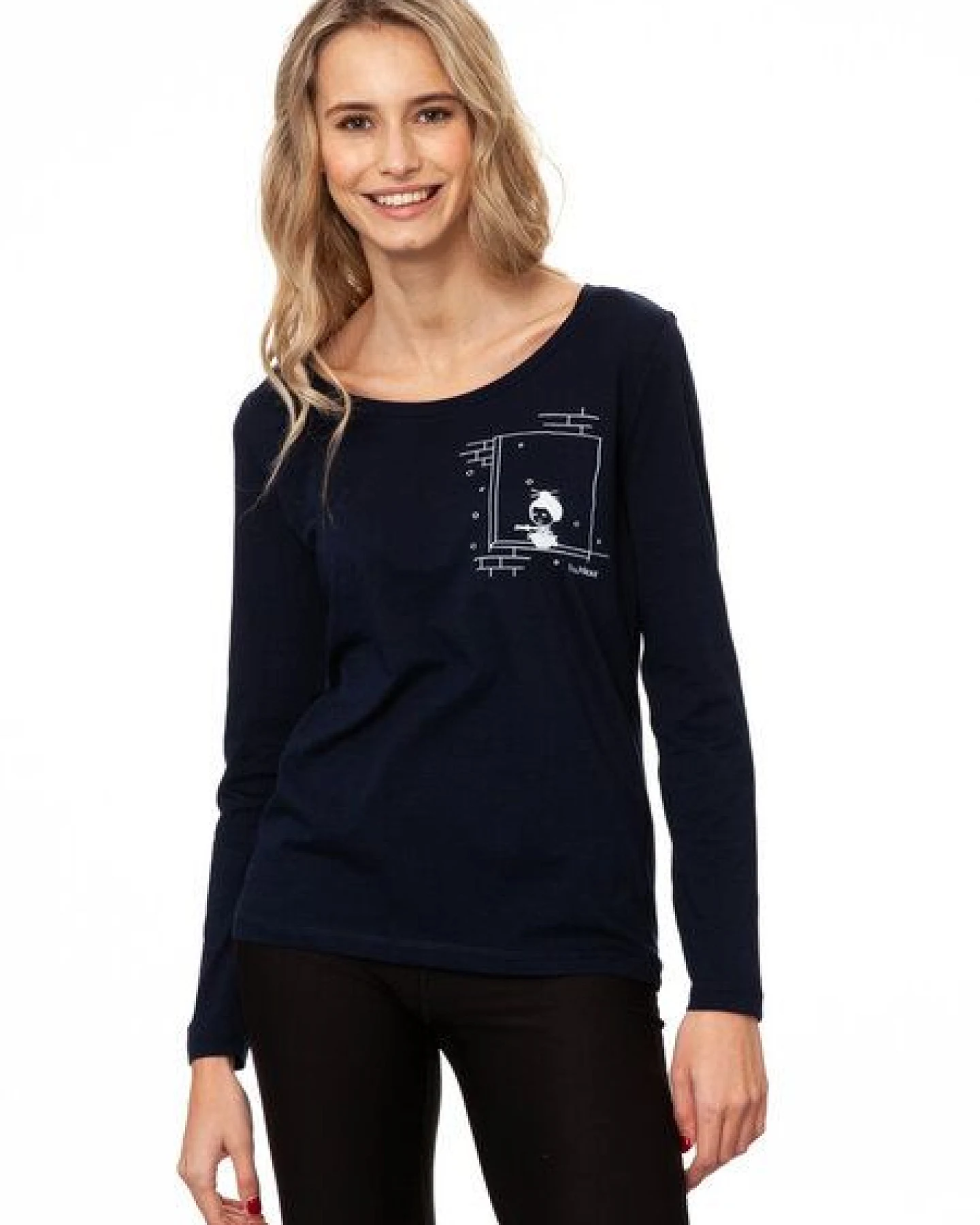 FellHerz Damen Longsleeve Noodle soup Bio Fair & Vegan – Ansicht 2