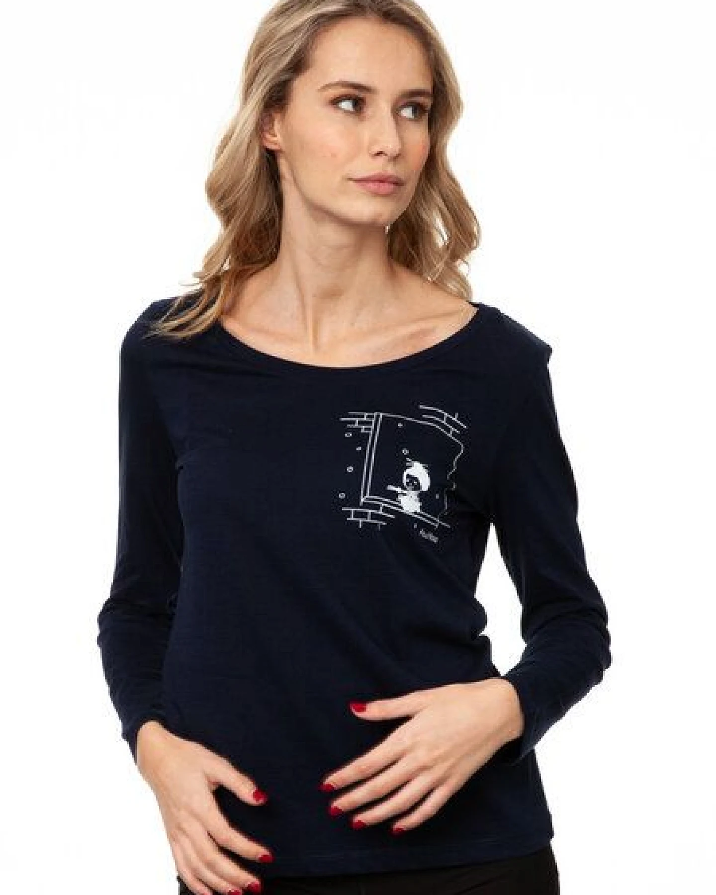 FellHerz Damen Longsleeve Noodle soup Bio Fair & Vegan – Ansicht 3