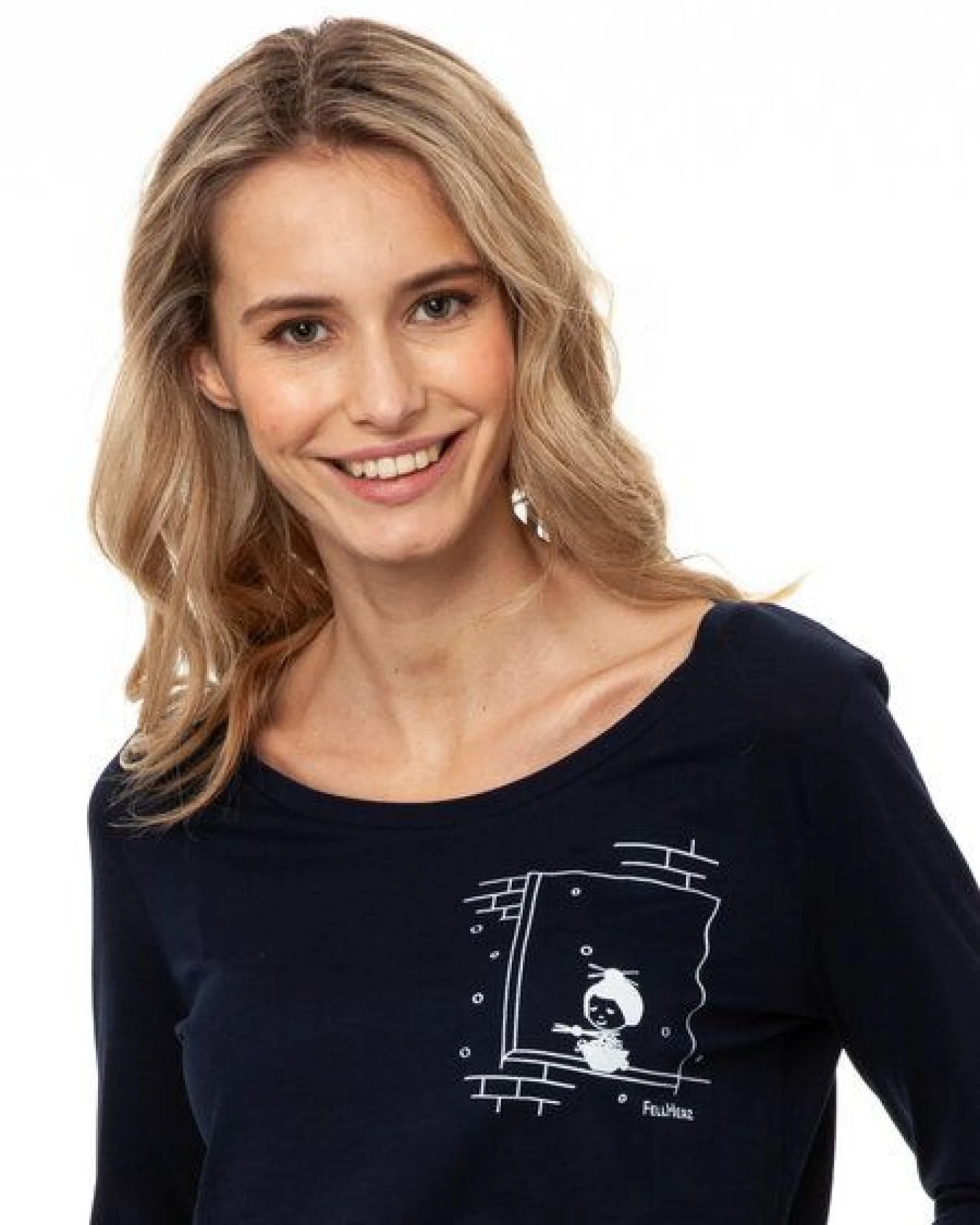 FellHerz Damen Longsleeve Noodle soup Bio Fair & Vegan – Ansicht 4