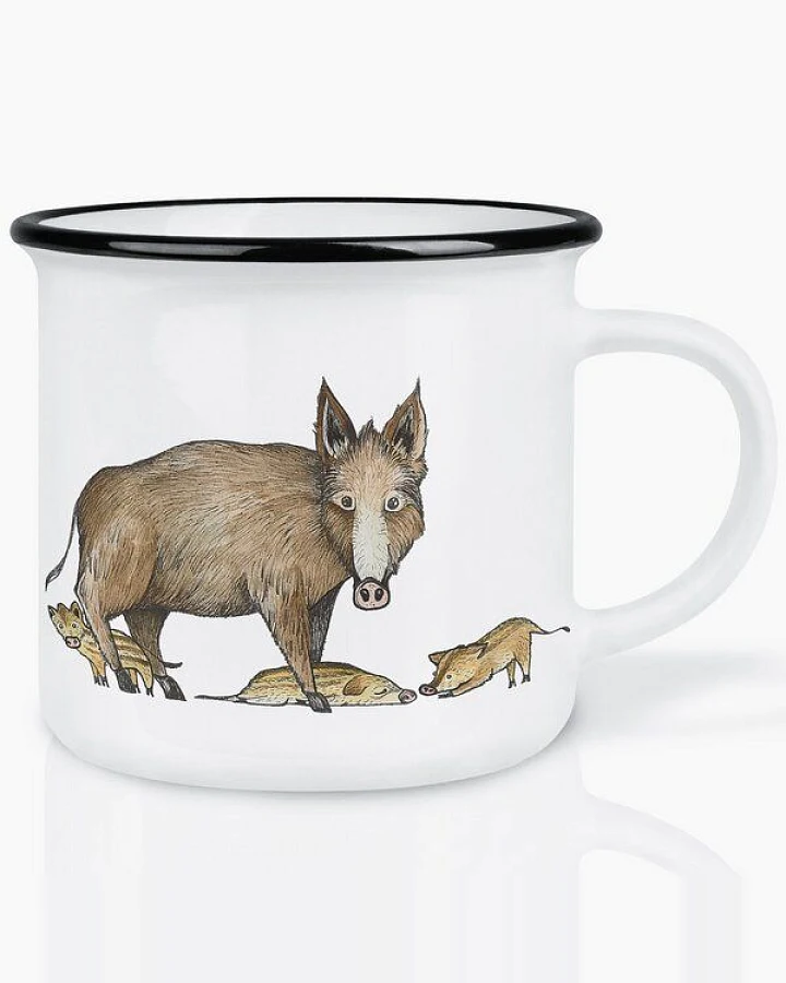 LIGARTI Keramiktasse – Wildschweinfamilie