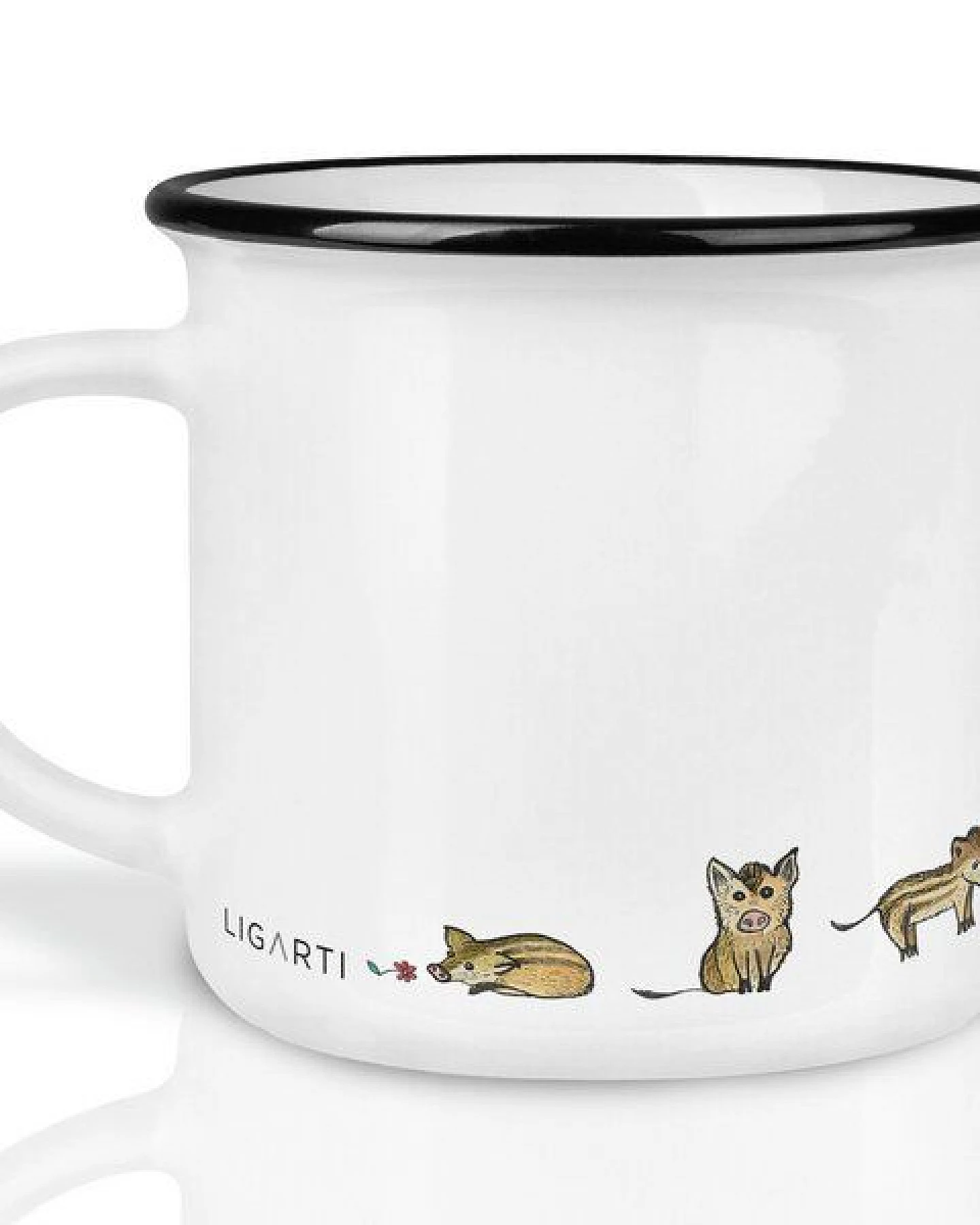 LIGARTI Keramiktasse – Wildschweinfamilie – Ansicht 2