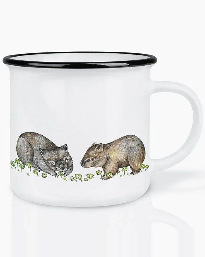 LIGARTI Keramiktasse – Wombats im Klee