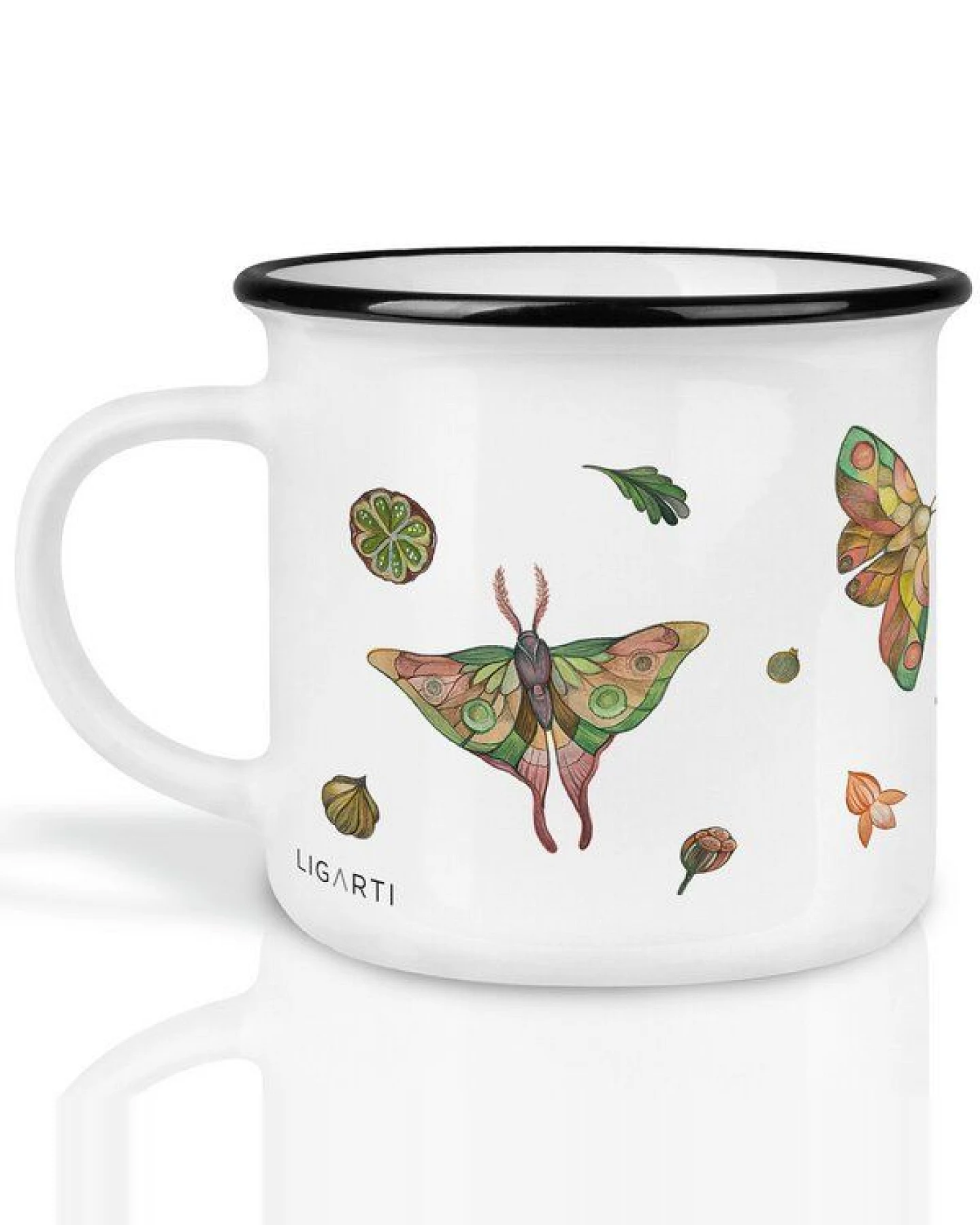 LIGARTI Keramiktasse – Bunte Motten – Ansicht 2
