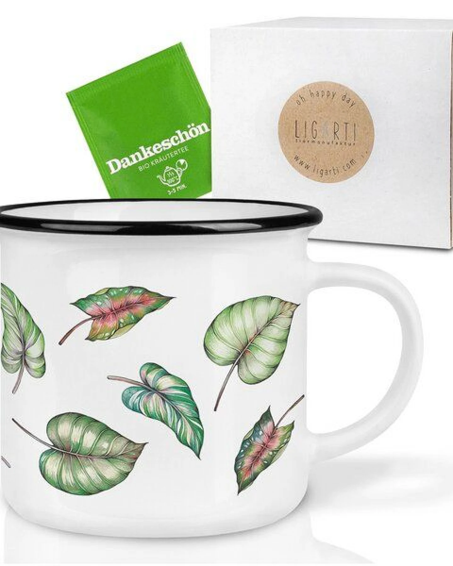 LIGARTI Keramiktasse – Blätter – Ansicht 3