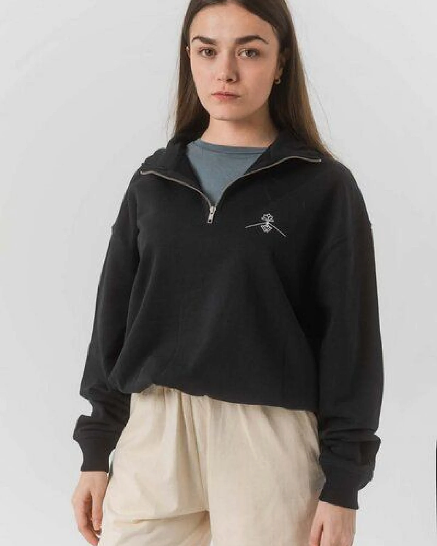 Greener Sweatshirt Cercis Reißverschlusskragen 100% Bio-Baumwolle – Ansicht 3