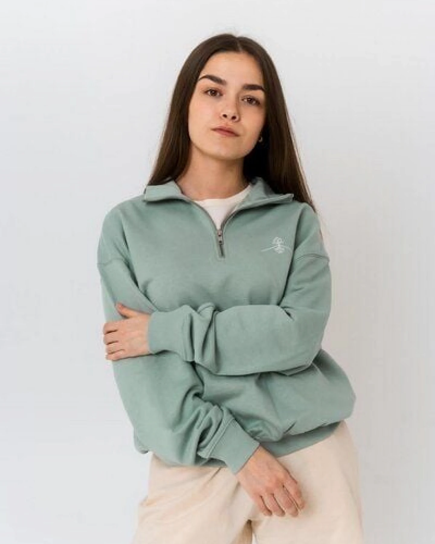 Greener Sweatshirt Cercis Reißverschlusskragen 100% Bio-Baumwolle – Ansicht 4