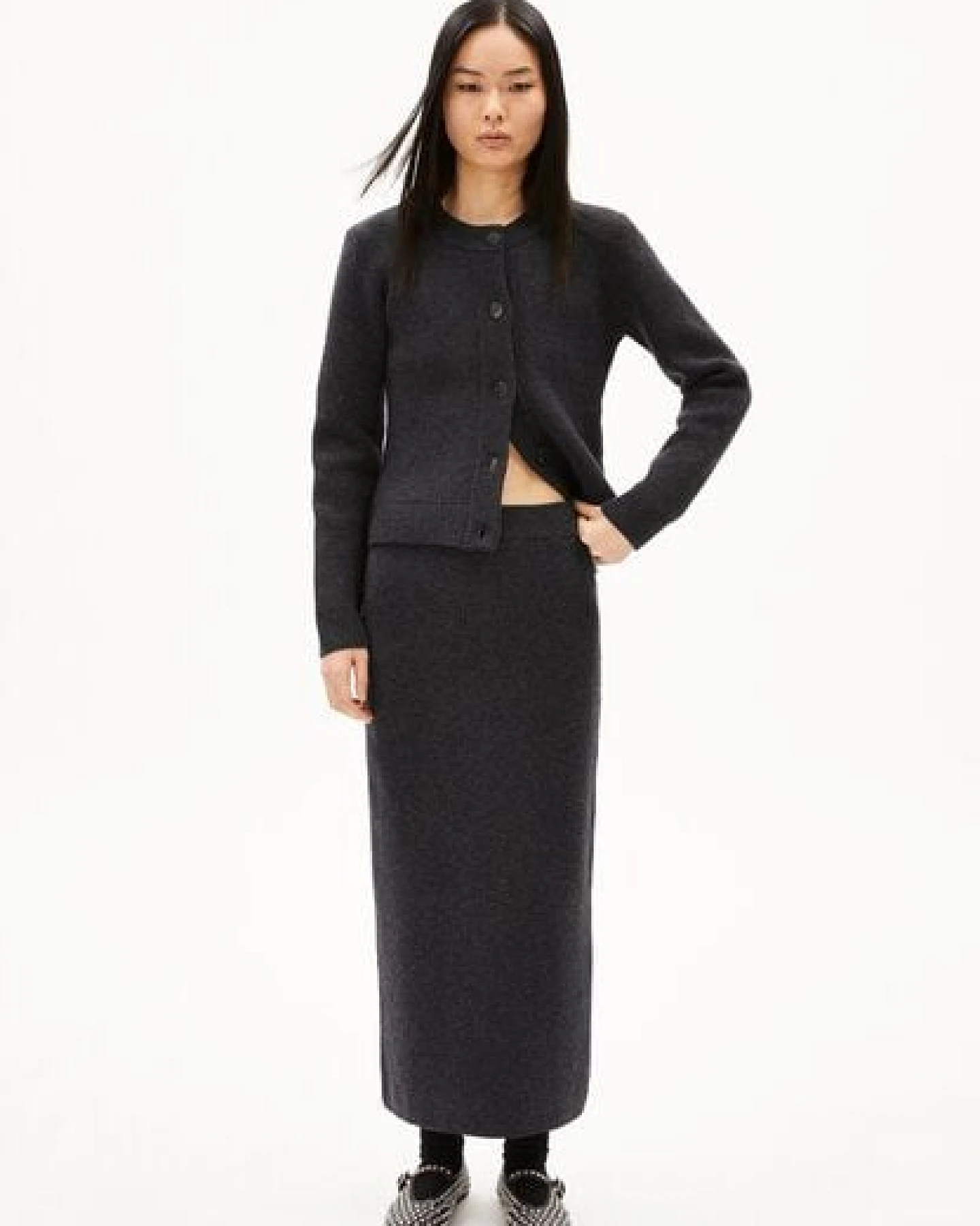 ARMEDANGELS MAALVO WOOL Damen Strickrock Slim Fit aus Bio-Woll Mix – Ansicht 4