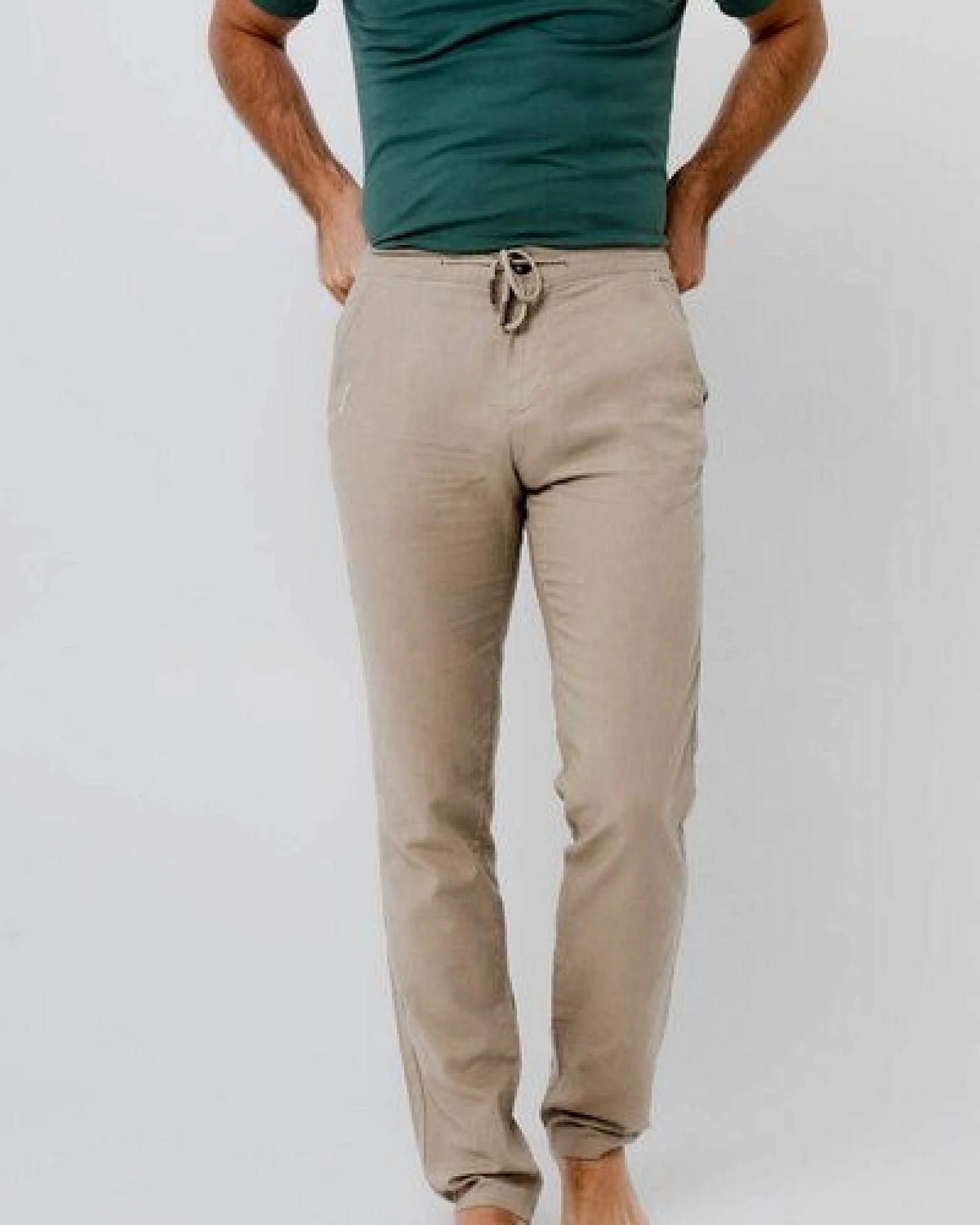Greener Hose aus Bio-Leinen und Baumwolle mit normaler Passform Swertia – Ansicht 3