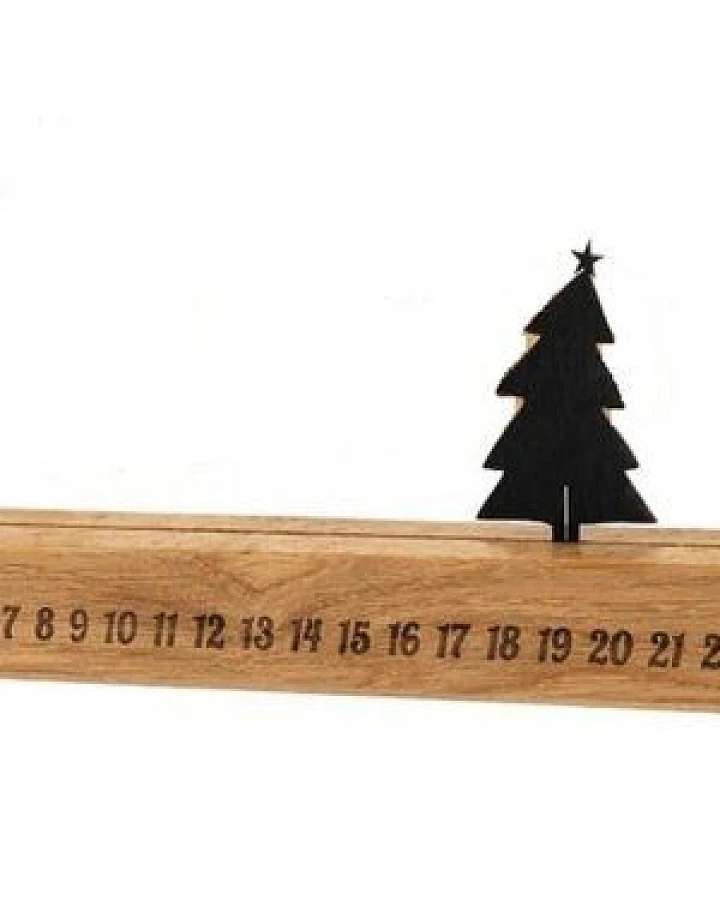 ReineNatur Adventskalender aus Eichenholz mit verschiebbarem Tannenbaum