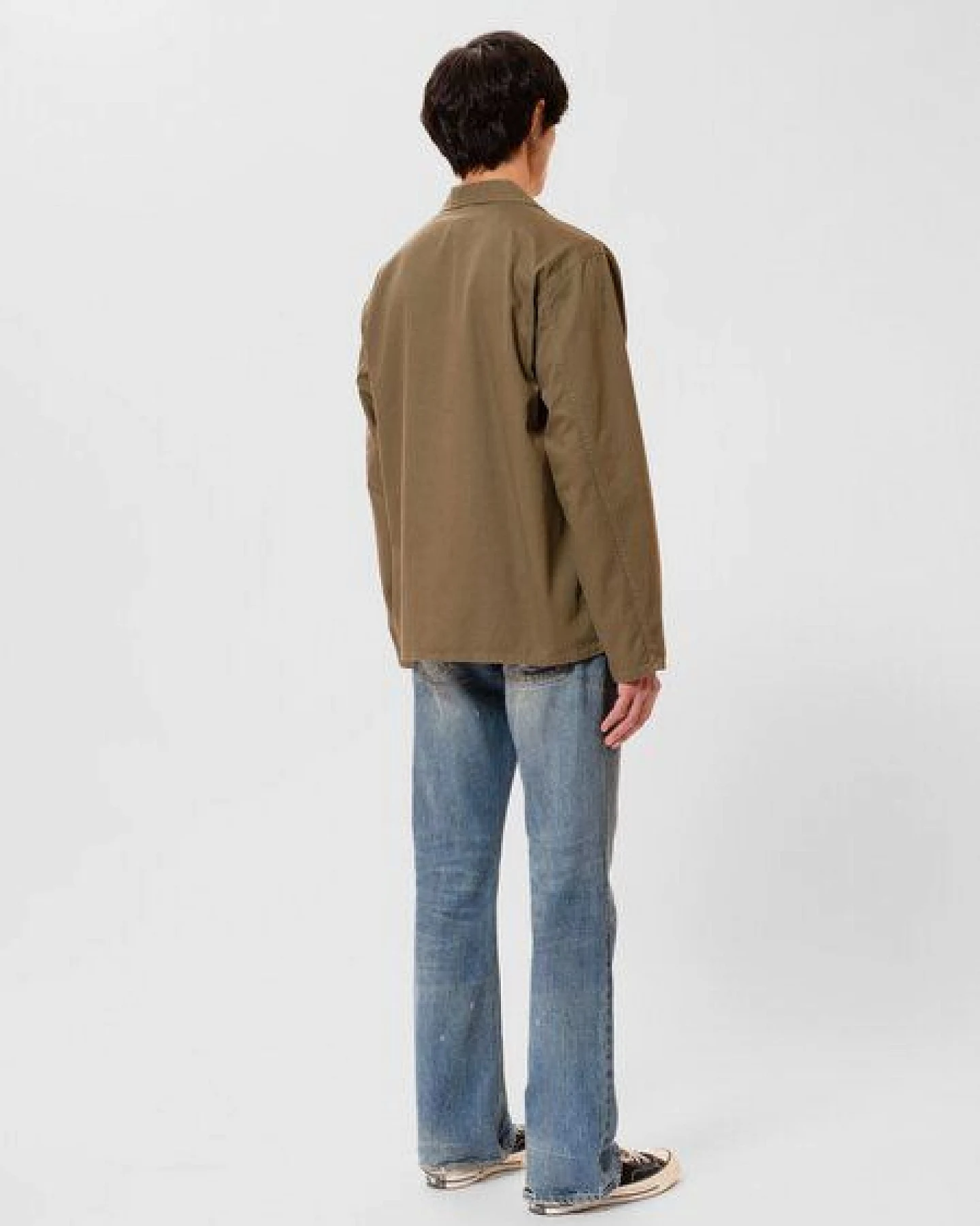 Nudie Jeans Buddy Herringbone Chore Jacket olive – Ansicht 2