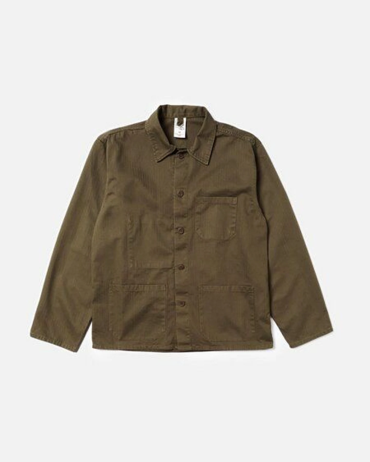 Nudie Jeans Buddy Herringbone Chore Jacket olive – Ansicht 3