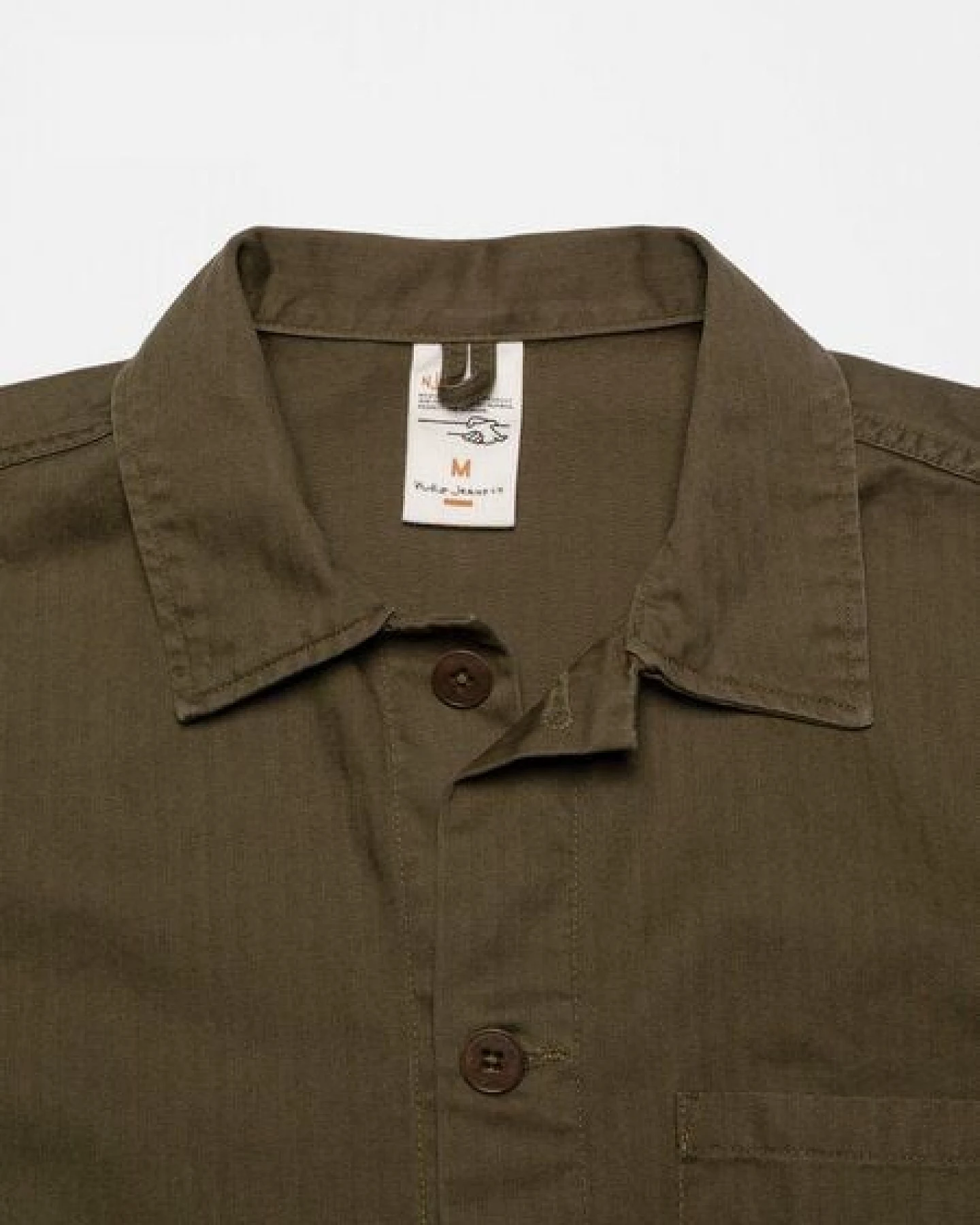 Nudie Jeans Buddy Herringbone Chore Jacket olive – Ansicht 4