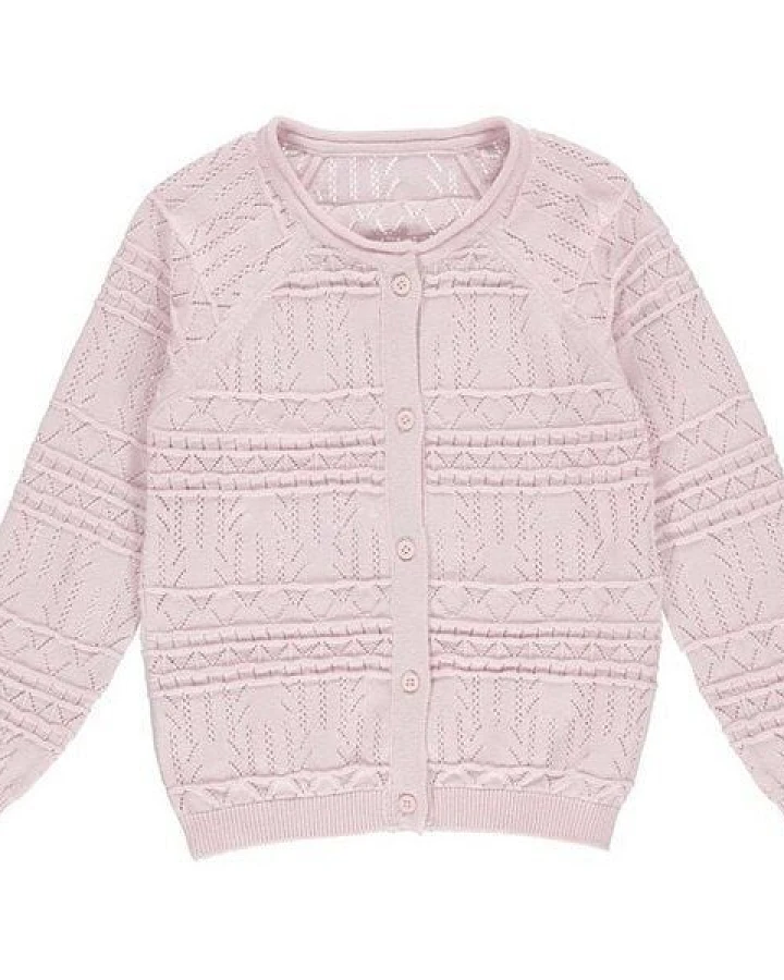 Fred's World by Green Cotton "Green Cotton" Strickjacke Ajour in rosa