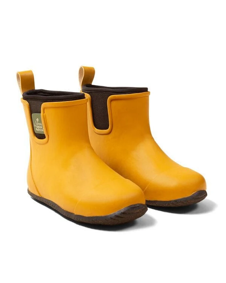 Little Green Radicals Goldene Fairtrade Gummistiefel – Naturkautschuk, gefüttert