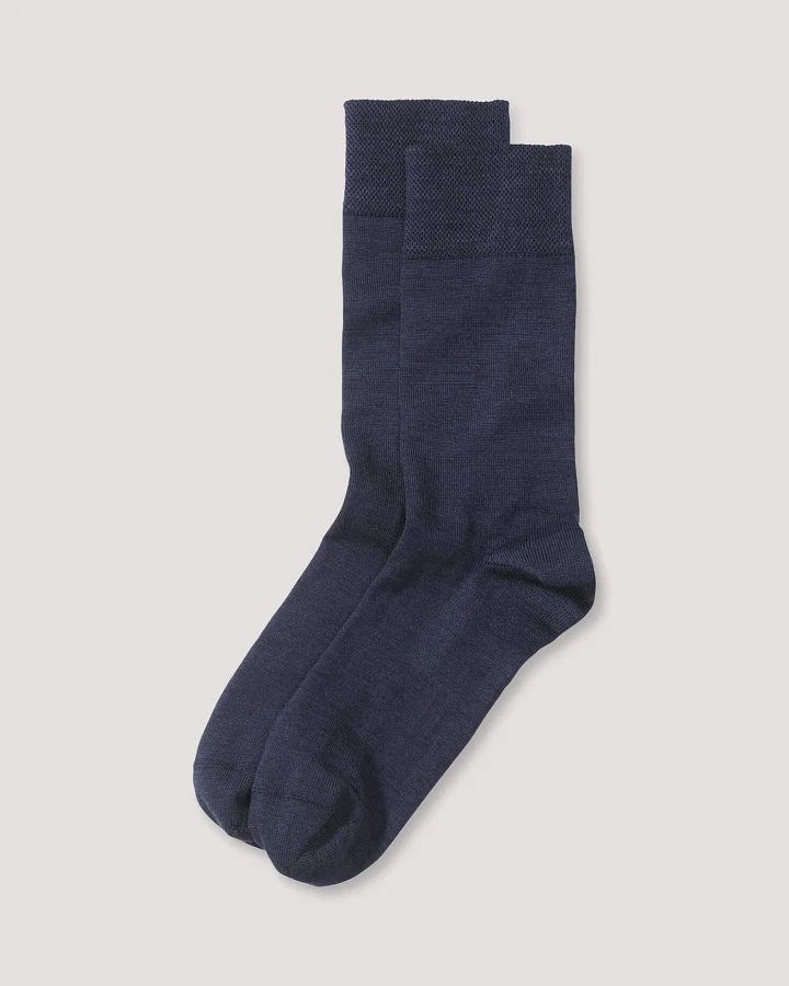 hessnatur Herren Socken im 2er-Pack aus Bio-Merinowolle mit Bio-Baumwolle - blau - Größe 40-42
