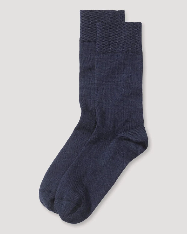 hessnatur Herren Socken im 2er-Pack aus Bio-Merinowolle mit Bio-Baumwolle - blau - Größe 40-42