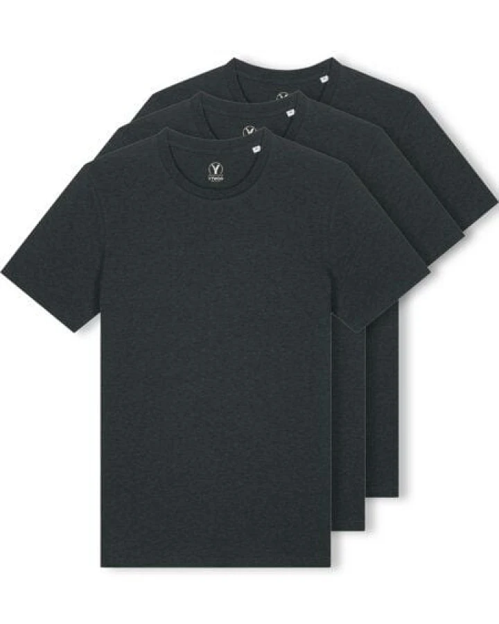 YTWOO 3er Pack Iconic Basic Unisex T-Shirt aus 100% Biobaumwolle|Essential Farben|Fair