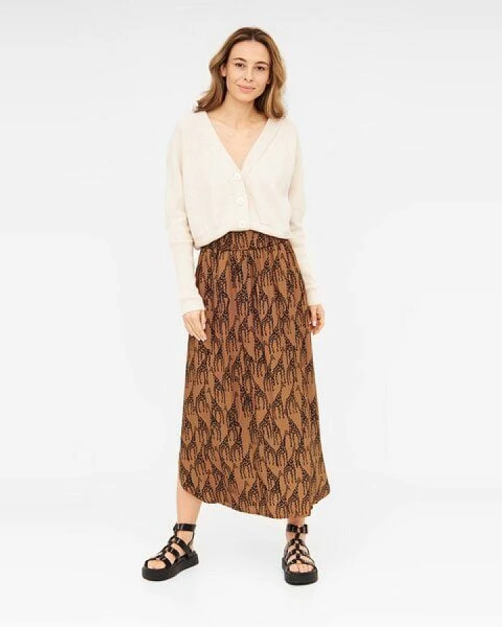 WiDDA berlin Gemusterter Midirock mit Giraffen Print aus ECOVERO