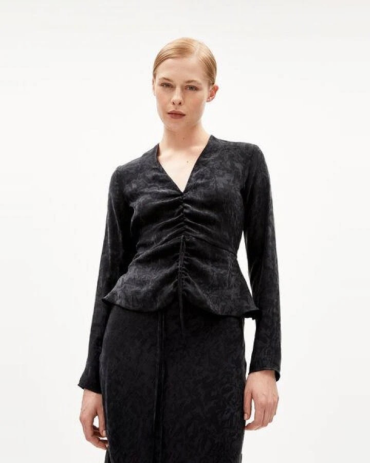 ARMEDANGELS ANAYAA JACQ Damen Bluse Regular Fit aus TENCEL Lyocell Mix