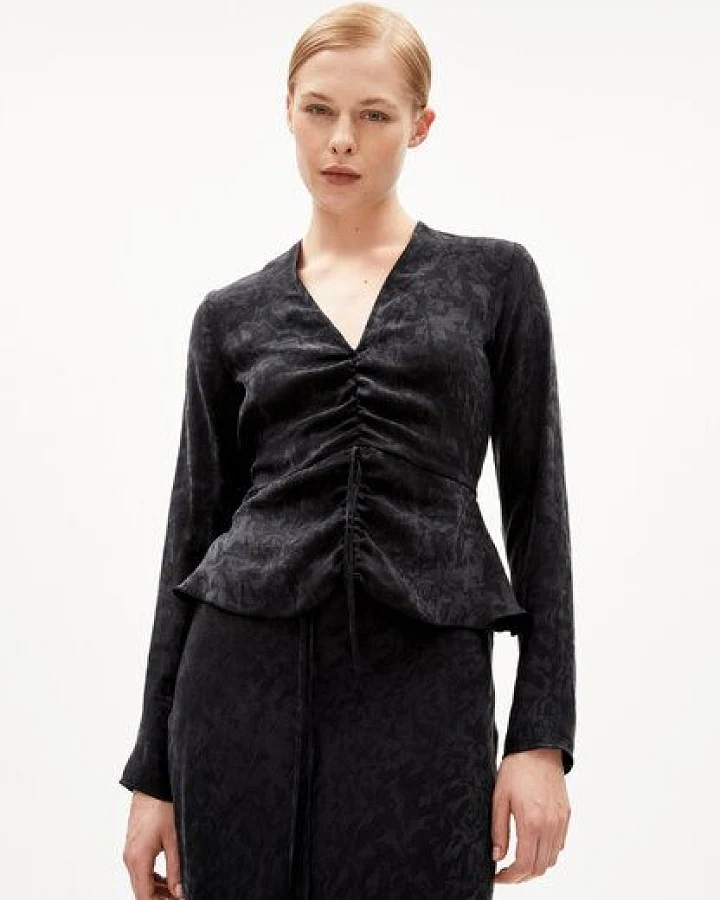 ARMEDANGELS ANAYAA JACQ Damen Bluse Regular Fit aus TENCEL Lyocell Mix