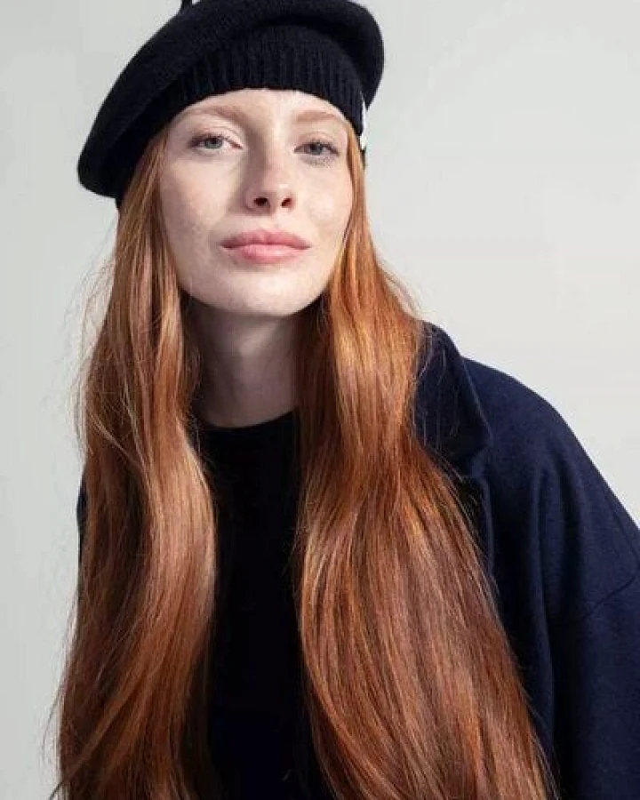 Rifò - Circular Fashion Made in Italy Woll Baskenmütze aus recycteltem Kaschmir Modell: Nicole