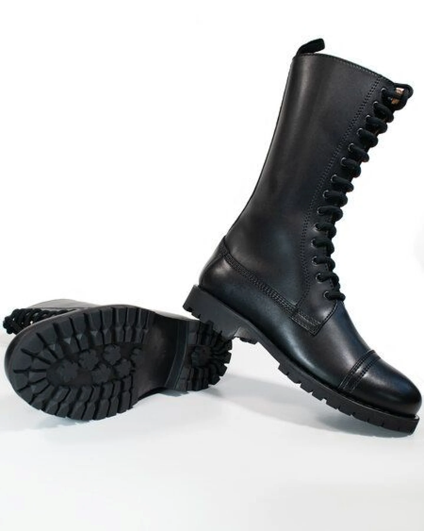 Will's Vegan Shop Goodyear Welt 14 Eye Stiefel Damen – Ansicht 3