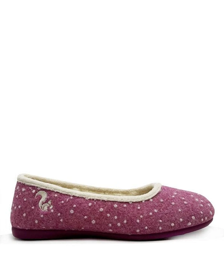 Veganer Hausschuh "thies ® Eco Snow Ballerina" aus weichem Wollfilz, zert. Bio-Baumwolle