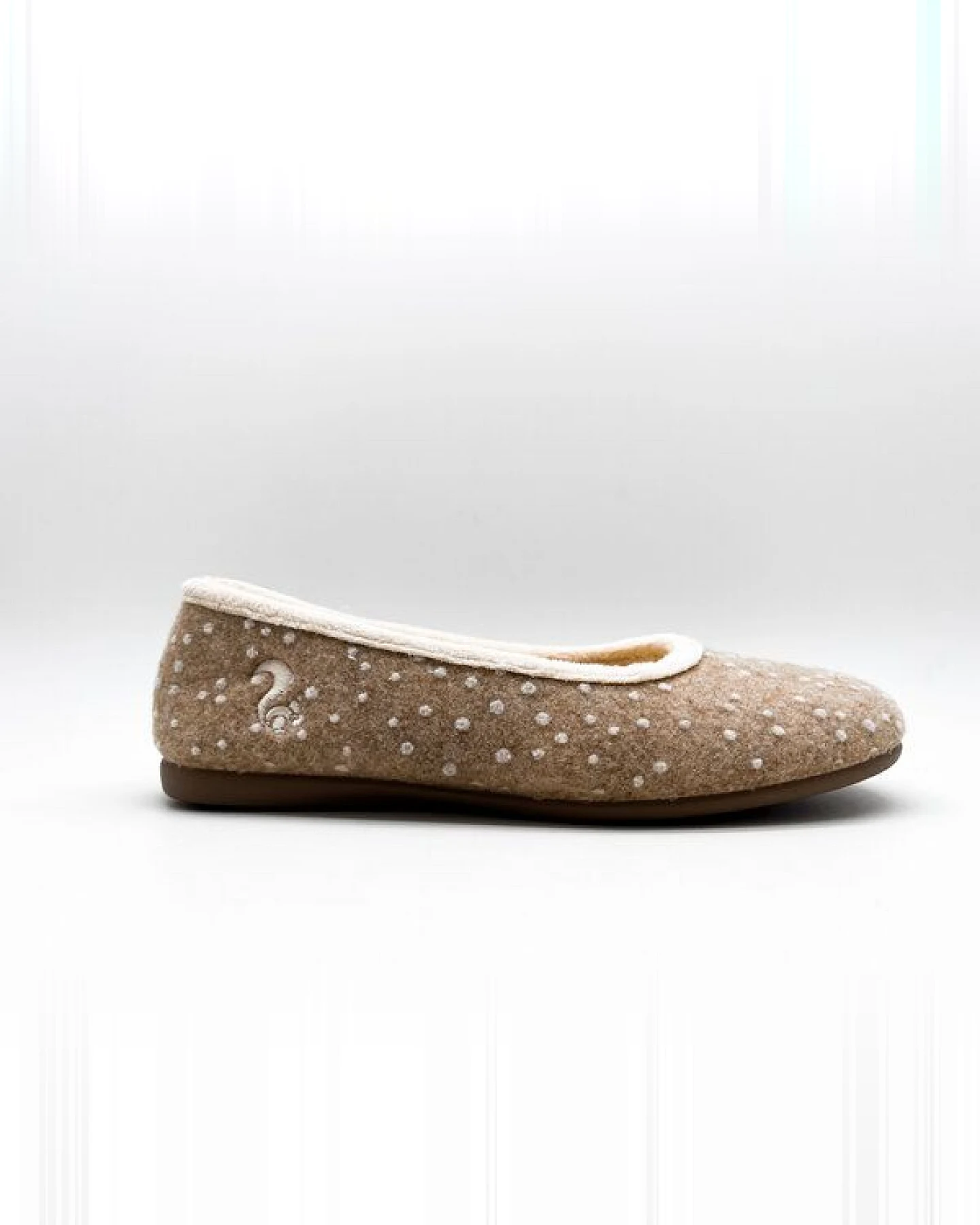 Veganer Hausschuh "thies ® Eco Snow Ballerina" aus weichem Wollfilz, zert. Bio-Baumwolle – Ansicht 2
