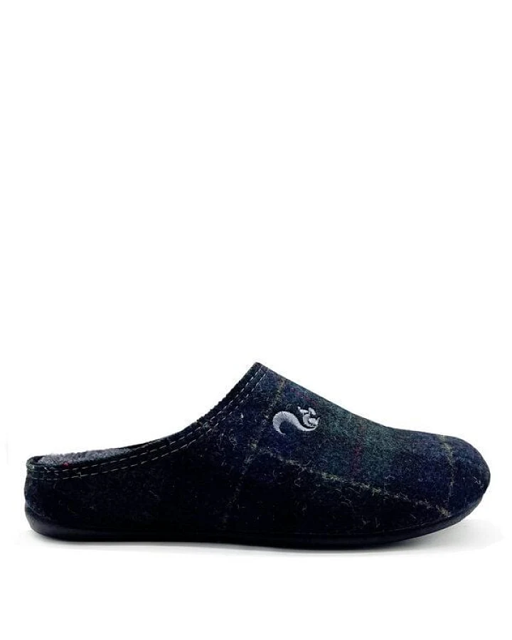 thies 1856 ® Rec Check Slipper, aus weichem, recyceltem Wollfilz, fair produziert